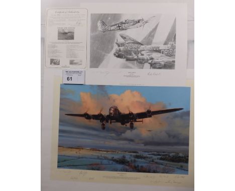 Robert Taylor “Strike and Return” Collectors Edition print 79/250 with certificate & “Night attack” companion print 79/250