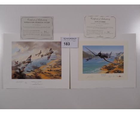 2 Nicolas Trudgian Limited Edition prints comprising of “Kiwi Strike” 146/800 and “Normandy Fighter Sweep” 2389/2500, both wi