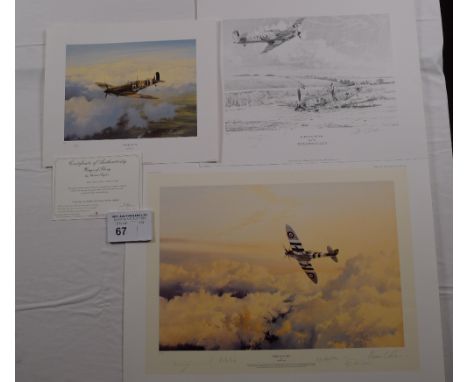 Robert Taylor “Wings of Glory” Collectors Edition print 2/350 with certificate and companion prints “Spitfire Sortie” 2/350 a