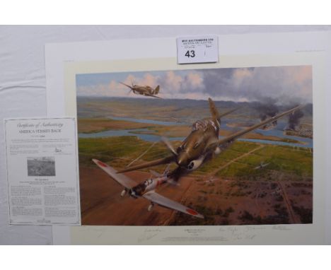 Robert Taylor “America Strikes Back” limited edition print 57/550 with certificate. With six signatures as this print has als