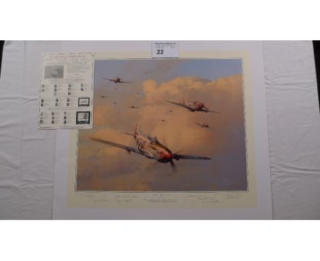 Robert Taylor “Eagles on the Rampage” American Aces Edition print 64/600 with certificate. Please note there is a small mark 