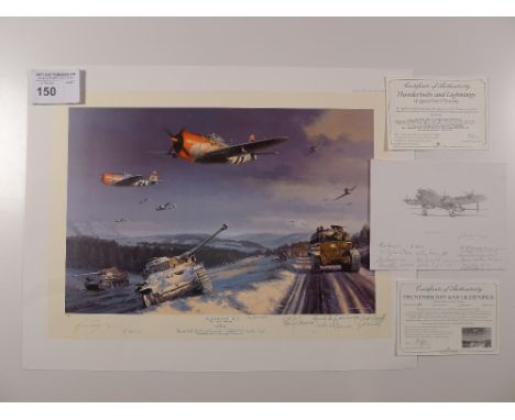 Nicolas Trudgian “Thunderbolts and Lightnings – The Battle for Bastogne” Veterans Proofs Edition print 1/35 with certificate 
