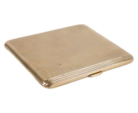 A George VI 9ct yellow gold cigarette case, with engine turned decoration, engraved to inside cover 'Kay-1948', Mappin & Webb