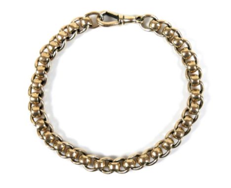 A 9ct gold double chain link bracelet, with lobster clasp, 19.3g, 19cm long. 