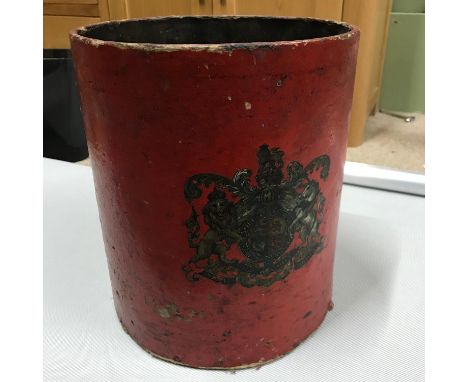 Antique British military ammunition weighted bucket, Measures 25x21.5cm 