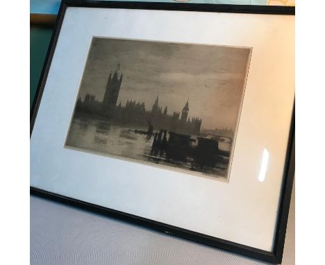 An original etching by A.E.Borthwick, Titled 'Westminster' Signed by the artist and dated 1913. Measures 53x65cm including fr