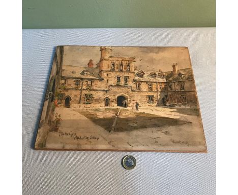 Wilfrid Williams Ball (British 1853-1917) watercolour titled 'Middle Gate Winchester College' signed and dated 1909. Unframed