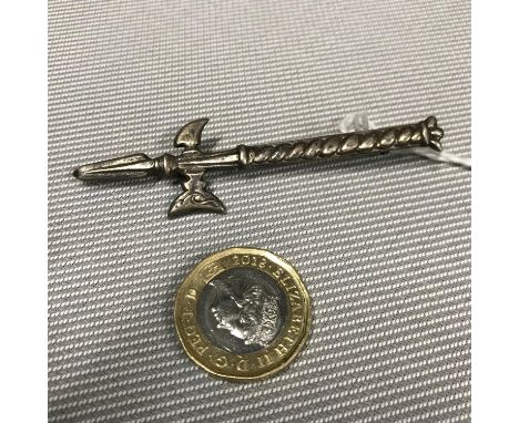 Edinburgh silver axe brooch by Robert Allison