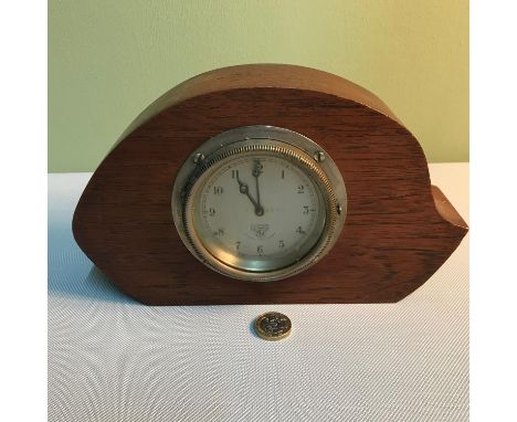 Vintage Smiths Cricklewood works London car clock in a working condition, Fitted within a hardwood casing. 
