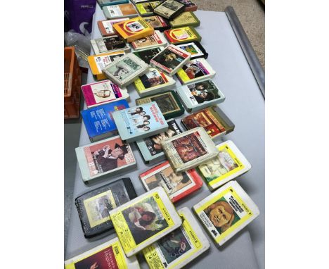 A Collection of 8 track tapes includes Shirley Bassey, Knocker Jungle, Hank Williams, Ffolk Music and Country Music 