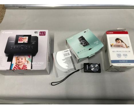 Canon IXUS 132 Digital camera, Canon Selphy CP900 printer and Colour Ink, Paper set. 