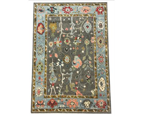 FINE CONTEMPORARY SULTANABAD DESIGN CARPET. 352cm x 241cm.