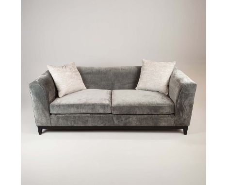 BESPOKE SOFA LONDON SOFA, DARK GREY FABRIC UPHOLSTERED. 200cm x 85cm x 75cm.