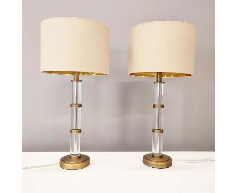 R V ASTLEY AVEBURY TABLE LAMPS, A PAIR. with shades, 68cm H approx. (2).