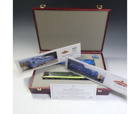 Bachman: Two “00” Gauge Bachmann 'Deltic' Diesel Locomotives, in Limited NRM Edition case, set no 160/500, including light bl