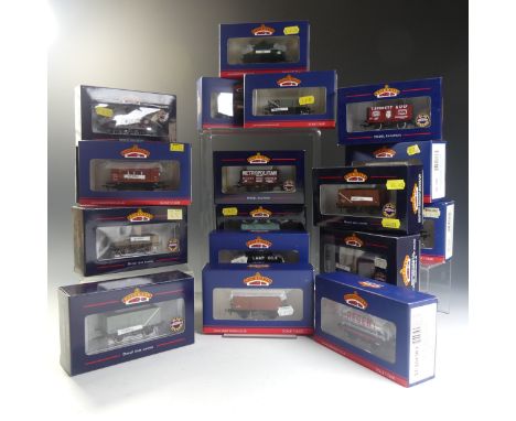 Bachmann: Branch-line, Twenty-one “00” gauge freight wagons, including tanks, wagons and vans, etc., all boxed and in good co