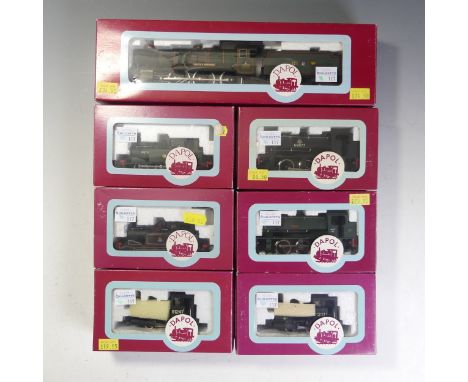 Dapol: Seven ‘00’ gauge Locomotives, D1 L.&amp; Y. Class B7 Pug Locomotive 0-4-0ST 11217 L.M.S. black, D2 ex L.&amp; Y. 0-4-0