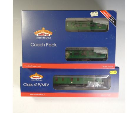 Bachmann: Branch-line 31-265 Class 419/MLV Motor Luggage Van Late SR Multiple Unit Green, and 34-500Z Set of Bullied Coaches 