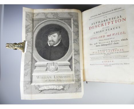 Lambarde (William); 'An Alphabetical Description of the Chief Places in England and Wales', printed for Fletcher Gyles, 1730,