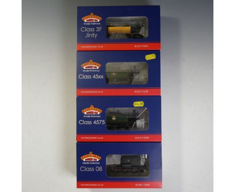 Bachmann: Branch-line, Four “00” Gauge Locomotives, 32-110Z Class 08 Diesel Shunter D3052 BR Black Early Emblem (Weathered), 