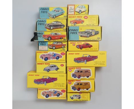 Corgi Toys, six boxed models, 209 Riley Pathfinder Police Car, 214 Ford Thunderbird, 216 Austin A.40 Saloon, 223 Chevrolet “S
