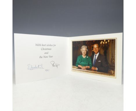H.M.Queen Elizabeth II and H.R.H.The Duke of Edinburgh: a collection of nineteen Christmas cards, each with twin gilt ciphers