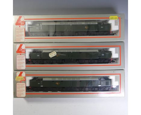 Lima: Three “00” gauge Class 40 Diesel Electric Locomotives, 205060 D261 BR green, 205062 D354 BR green, and 205201 D335 BR g