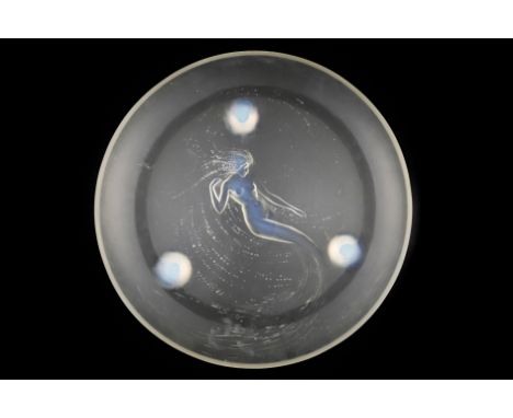 `TREPIED SIRENE'. A LALIQUE CLEAR AND OPALESCENT GLASS DISHCirca 1930
Moulded R.Lalique, 36.5cm diameterSome light surface sc
