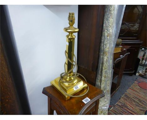 BRASS TABLE LAMP on octagonal support