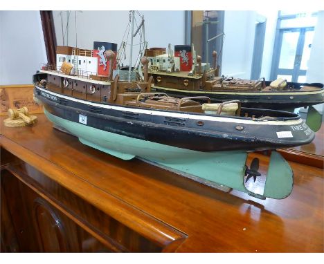 SCRATCH BUILT FISHING VESSEL 'THREE BROTHERS SALTBURN', complete with full deck fittings and engine, length 116cms