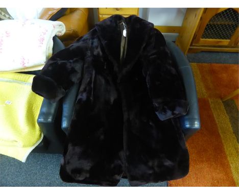 VINTAGE FAUX FUR FULL LENGTH FUR COAT 
