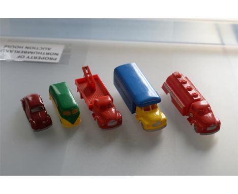 SELECTION OF FIVE VINTAGE LEGO VEHICLES 1:87 SCALE.