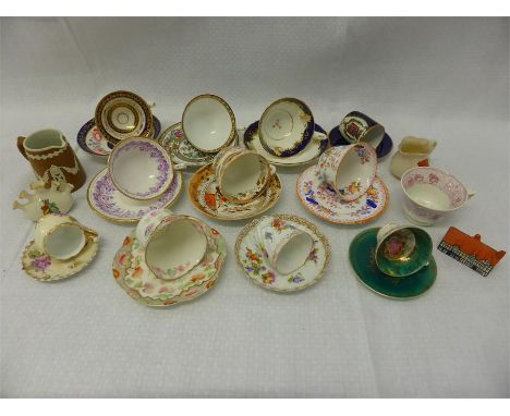 LARGE COLLECTION OF VICTORIAN AND LATER CABINET CUPS AND SAUCERS including Spode, Dresden etc (3 shelves)