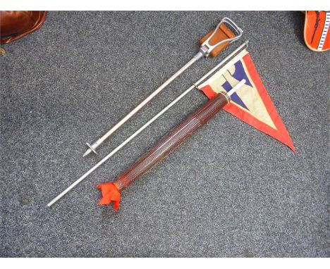 SHOOTING STICK, an oriental parasol and a flag (3)