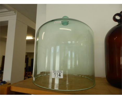 VINTAGE CLEAR GLASS BELL JAR height 30cms