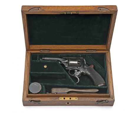 A CASED 120-BORE PERCUSSION TRANTER'S PATENT TRIGGER-COCKING POCKET REVOLVER, serial no. 22306T third model circa 1857, with 