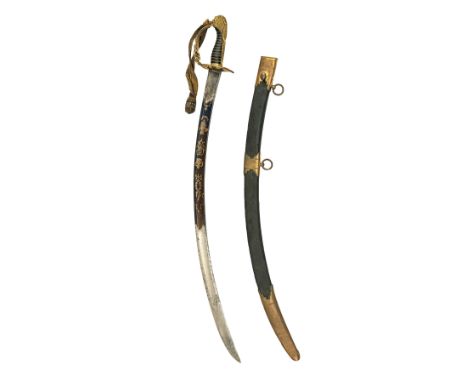 A GOOD AND RARE PATTERN 1803 FLANK OFFICER'S SABRE SIGNED REDDELL & BATE, early 19th Century, with 31 1/2 in. single-edged cu