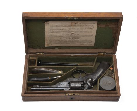 AN EARLY CASED 54-BORE PERCUSSION KERR PATENT REVOLVER TO THE 1st SUSSEX ARTILLERY VOLUNTEERS, serial no. 37, circa 1860 and 