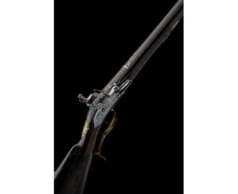 A FINE AND EARLY 18-BORE FLINTLOCK CONTINENTAL SPORTING-MUSKET SIGNED CARL PFEIFER, no visible serial number, circa 1720 and 