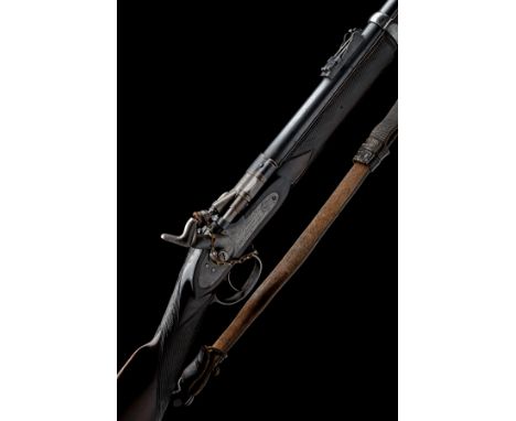 A VOLUNTEER .577 SNIDER TWO-BAND SERVICE RIFLE SIGNED ISAAC HOLLIS & SONS, no visible serial number, circa 1865, with 30 1/2i