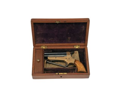 A CASED .30 (RIMFIRE) TIPPING & LAWDEN SHARPS PATENT FOUR-BARRELLED POCKET PISTOL, serial no. 3583, with blued 3in. barrel-gr