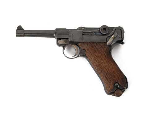 A .30 LUGER (7.65mm PARA) DWM POST-WAR COMMERCIAL LUGER P08 SEMI-AUTOMATIC PISTOL serial no. 7356, circa 1925, with blued 3 3