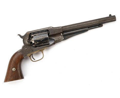 A GOOD .44 PERCUSSION REMINGTON NEW MODEL ARMY MARTIAL REVOLVER WITH LATER ENGRAVING, serial no. 116547, circa 1865, with oct