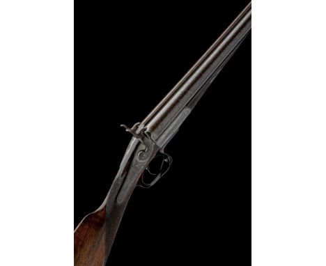 J. PURDEY A 12-BORE 1863 PATENT (FIRST PATTERN) THUMBHOLE-UNDERLEVER HAMMERGUN, serial no. 7195, for 1866, 30in. nitro reprov