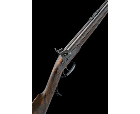 A FINE CASED 60-BORE PERCUSSION DOUBLE-BARRELLED TWO-GROOVE PEA-RIFLE BY PURDEY, LONDON, serial no. 4899, for 1853, with lami