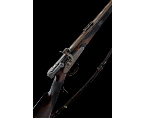 A RARE DELUXE GRADE 30-BORE PERCUSSION BREECH-LOADING SPORTING RIFLE SIGNED CALISHER &amp; TERRY, no visible serial number, c