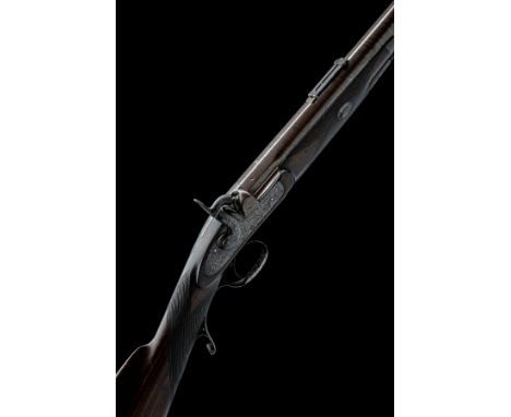 A .600 PERCUSSION FOUR-GROOVE SPORTING RIFLE SIGNED G.H. DAW, serial no. 3042, with rebrowned heavy ovoid 29 1/2in. unsigned 