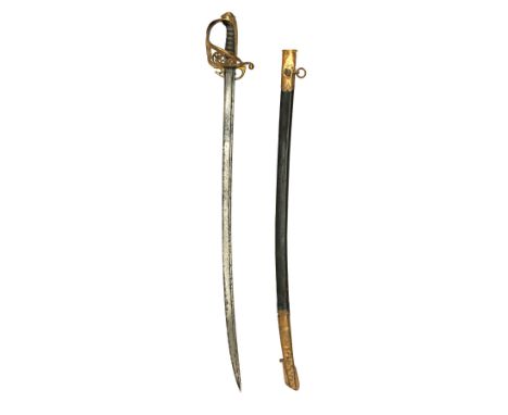 A WILLIAM IV PATTERN 1822 INFANTRY OFFICER'S SWORD, circa late 1820s, with slightly curved single-edged 32 1/2in. pipe or qui