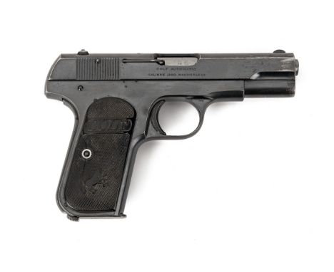 A .380 ACP (9mmK) COLT 1908 SEMI-AUTOMATIC HAMMERLESS POCKET PISTOL, serial no. 48785, for 1921, with 3 3/4in. brushed bright