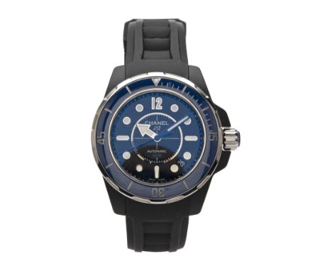 CHANEL A BOXED UNWORN MODEL 'J12 MARINE' UNISEX CALENDAR WRISTWATCH, serial no. SK48090, reference H2561, sold new in 2013, w